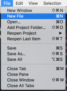 Screenshot van het file menu met 'open folder' geselecteerd