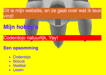 screenshot van webpagina